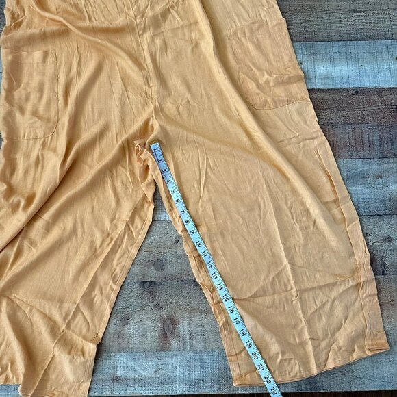 ASOS Curve Cami Minimal Pocket Jumpsuit in acorn plus size wide leg romper -16 - Picture 6 of 11